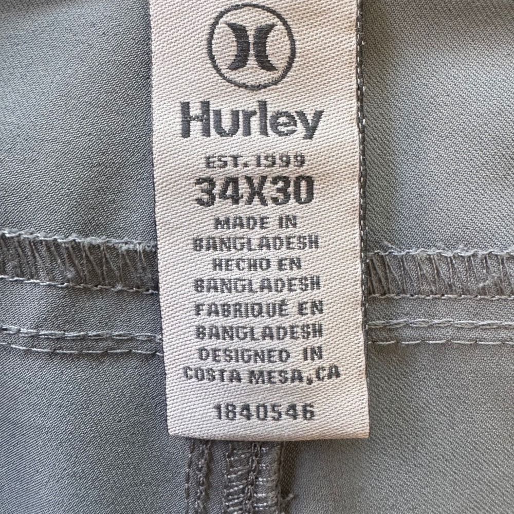 Hurley 34x30 (Actual 36x27.5) Gray Training Golf Straight Leg Men's Pants - Picture 8 of 11